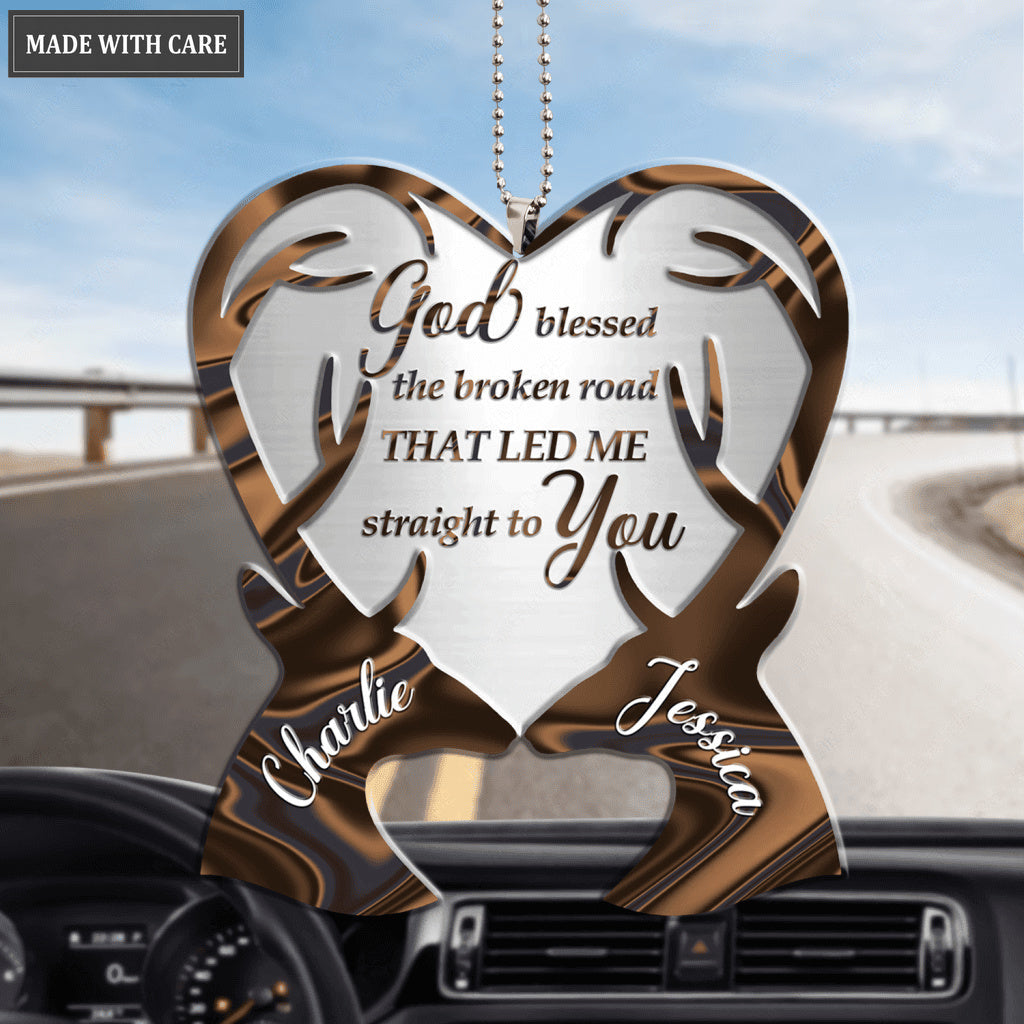 Hologram Deer Couple God Blessed Personalized Ornament
