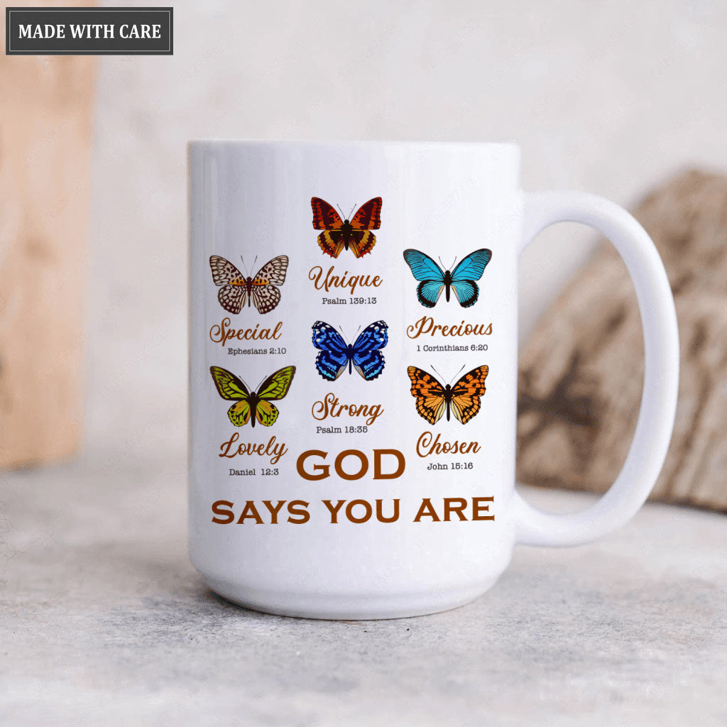 Vintage Butterfly God Says You Are Mug