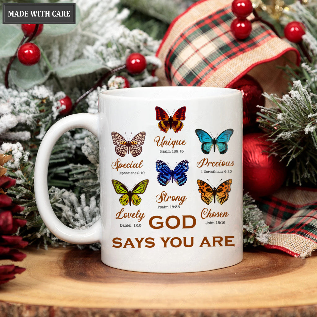 Vintage Butterfly God Says You Are Mug