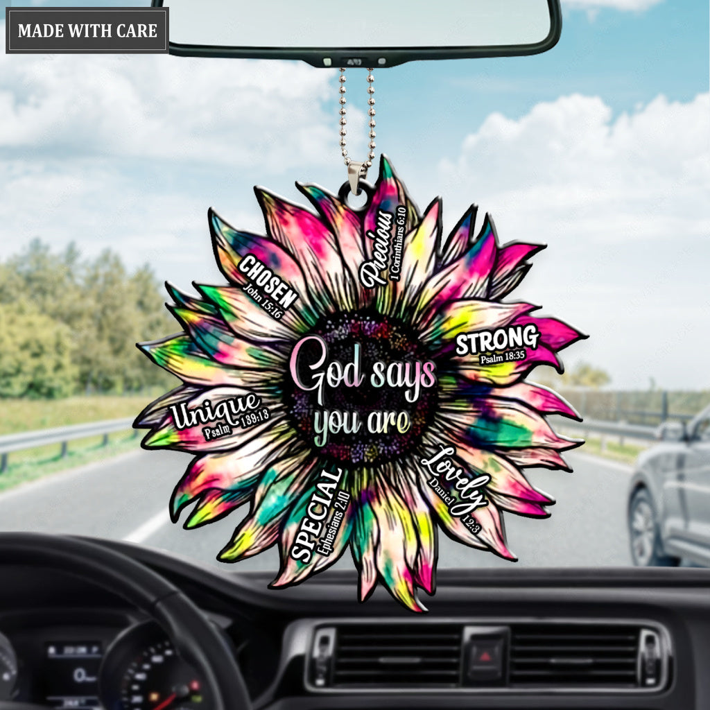 New Sunflower Silhouette God Says You Are Ornament