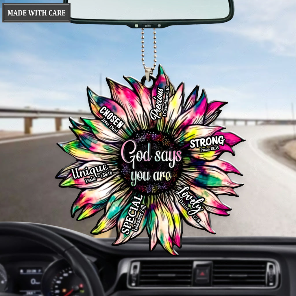New Sunflower Silhouette God Says You Are Ornament