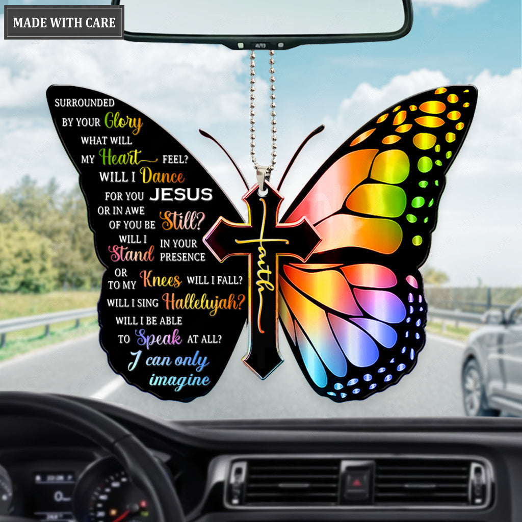 Rainbow Butterfly Surrounded By The Glory Ornament