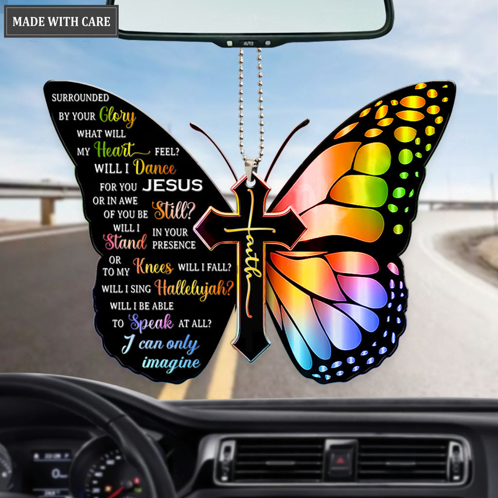 Rainbow Butterfly Surrounded By The Glory Ornament