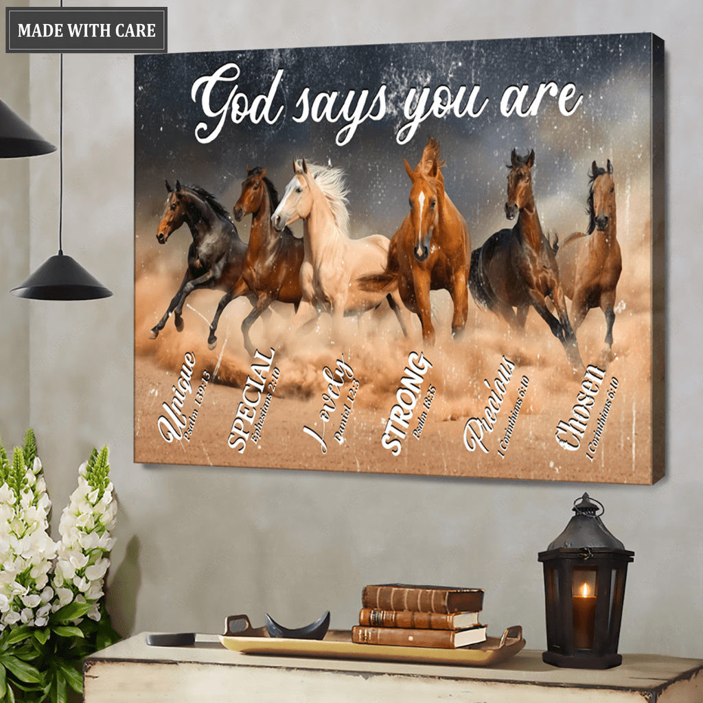 Running Horses God Says You Are Wall Art