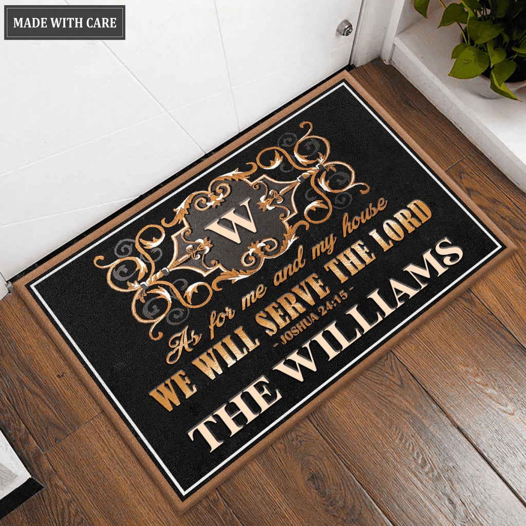Exterior Decor Monogrammed Serve The Lord Personalized Doormat