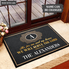 Family Name We Will Serve The Lord Personalized Framed Doormat