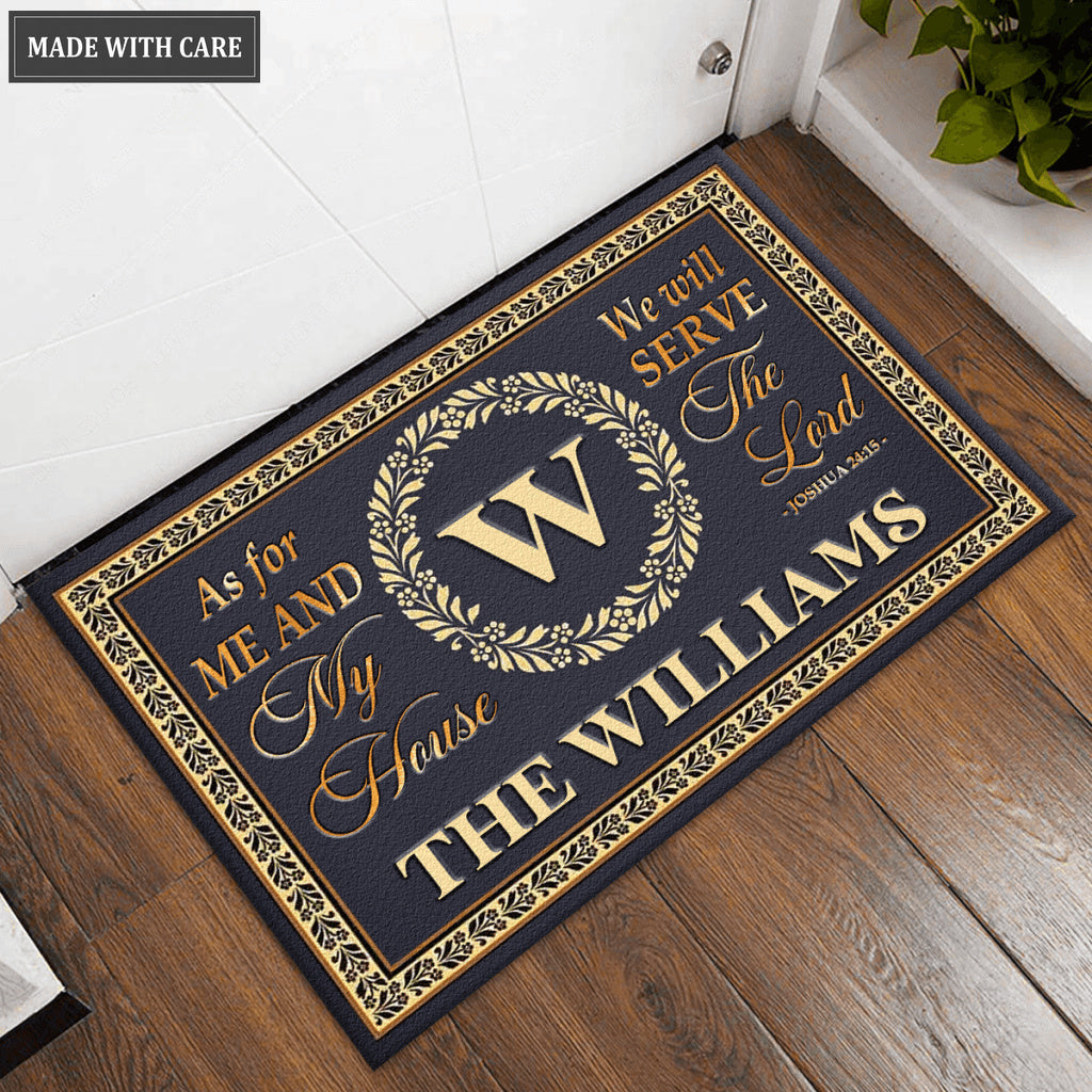 The Monogrammed Serve The Lord Personalized Accent Doormat
