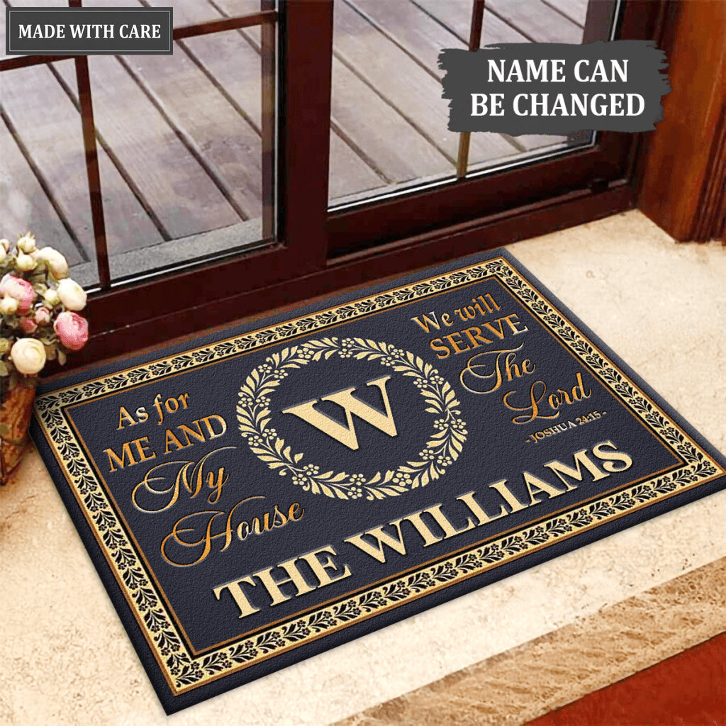 The Monogrammed Serve The Lord Personalized Accent Doormat