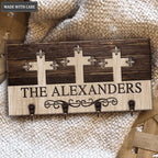 Catholic Gift Christian Cross Personalized Key Hanger