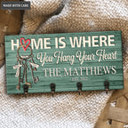 Home Is Where You Hang Your Heart Personalized Key Hanger