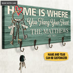 Home Is Where You Hang Your Heart Personalized Key Hanger