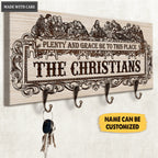 Plenty And Grace Be To This Place Personalized Key Hanger
