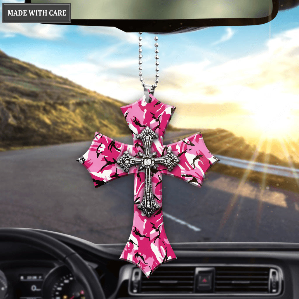 Pink Camo Cross Country Girl Ornament