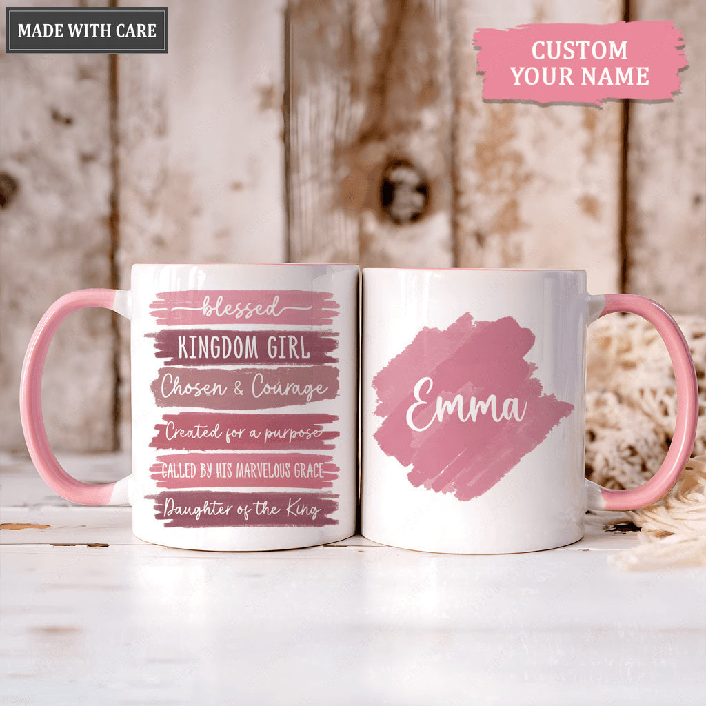 Christian Gifts, Religious Gifts Daughter of the King, Kingdom Girl - Personalized Custom Mug