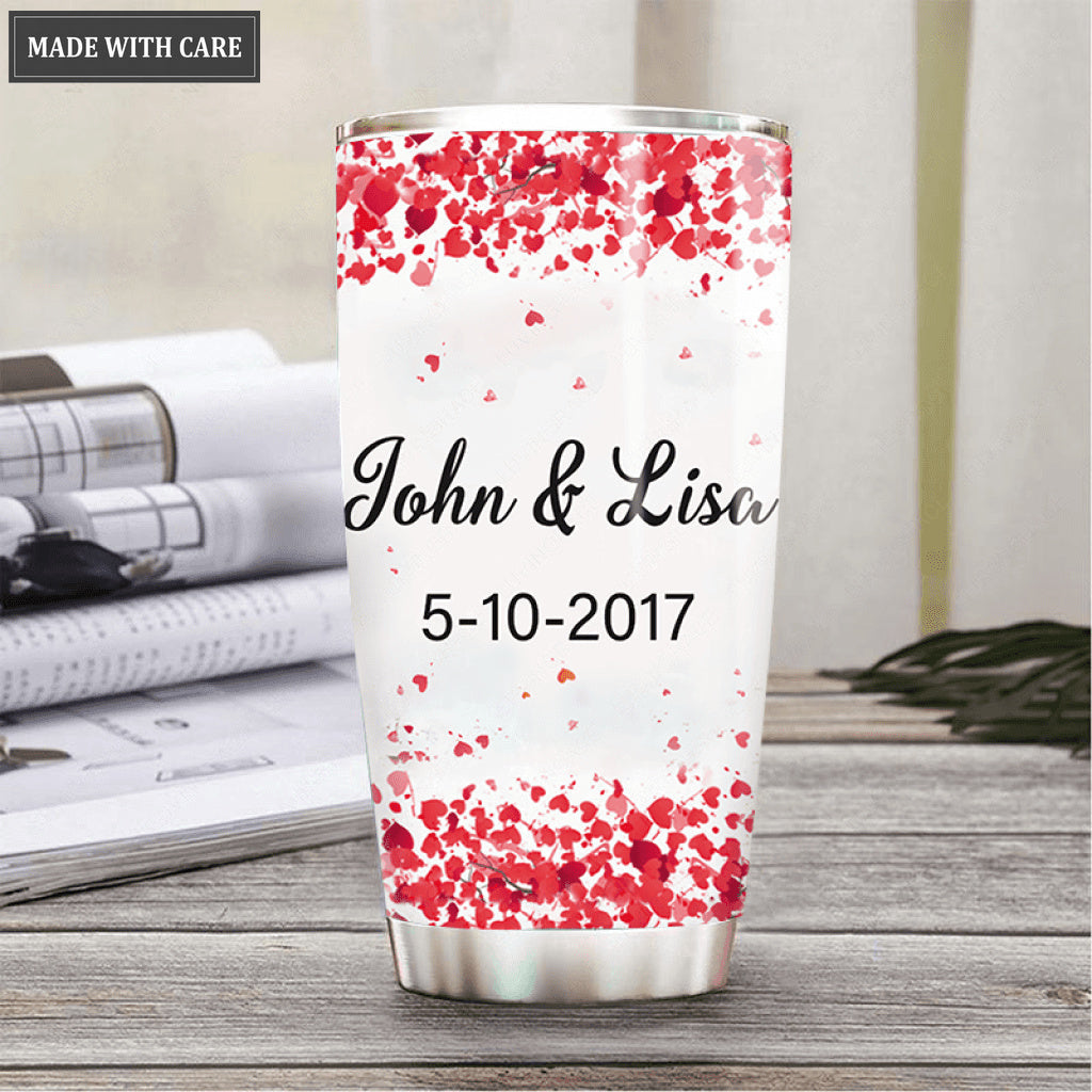 God Knew My Heart Needed You Red Truck Couple Personalized Tumbler