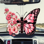 Personalized Hibiscus Flower Butterfly Cross Faith Ornament