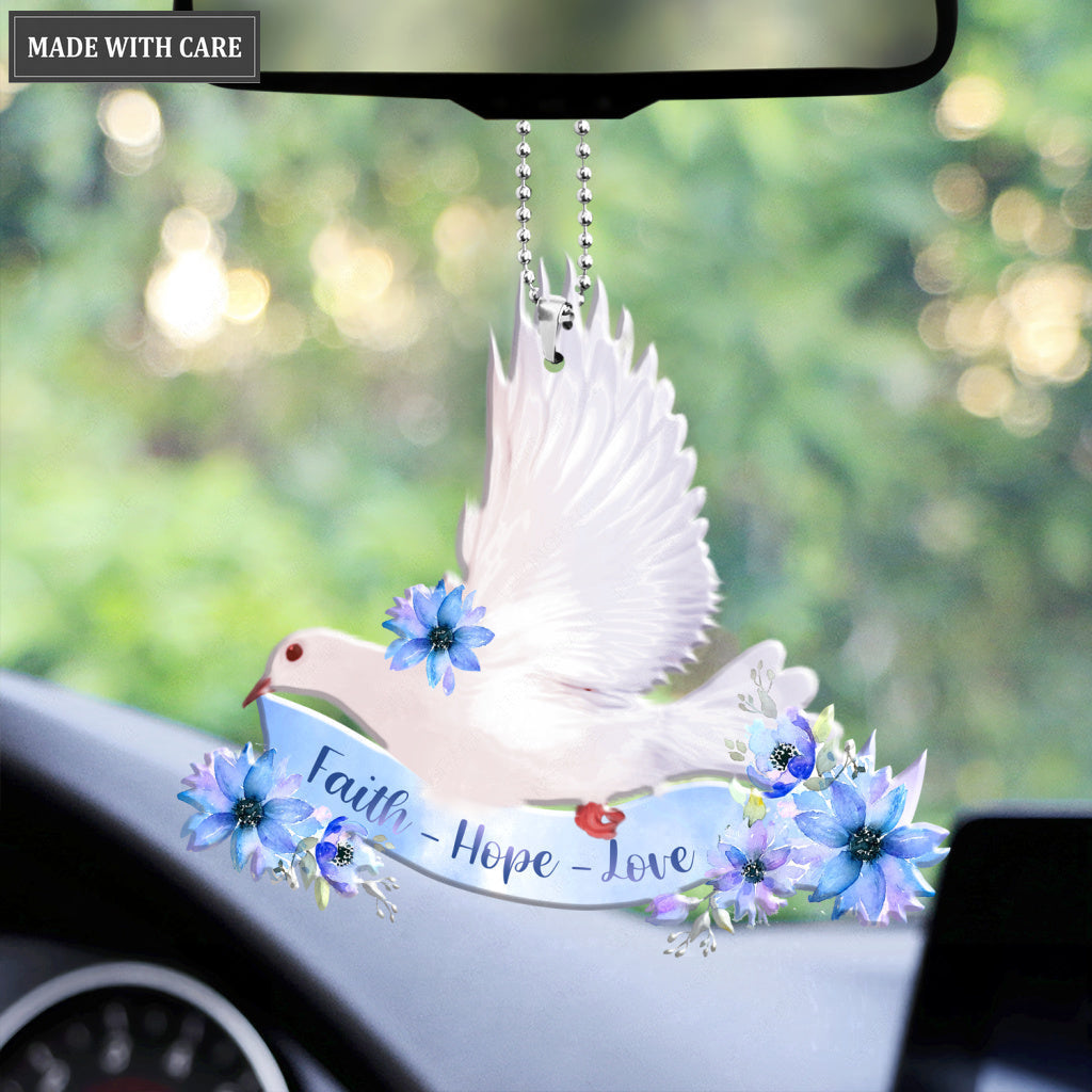 Dove With Ribbon Faith Hope Love Ornament