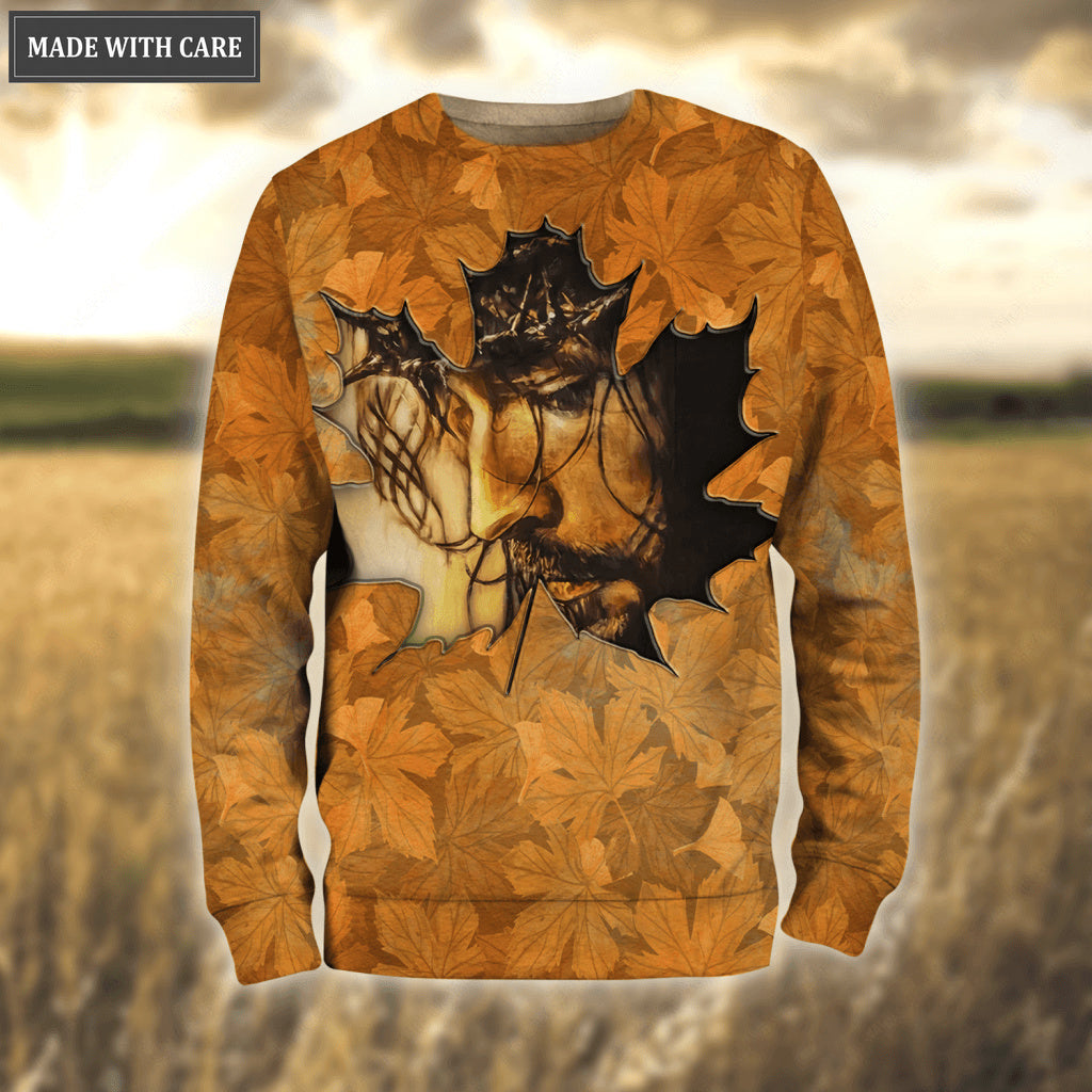 Autumn Maple Fall For Jesus He Never Leaves Hoodie
