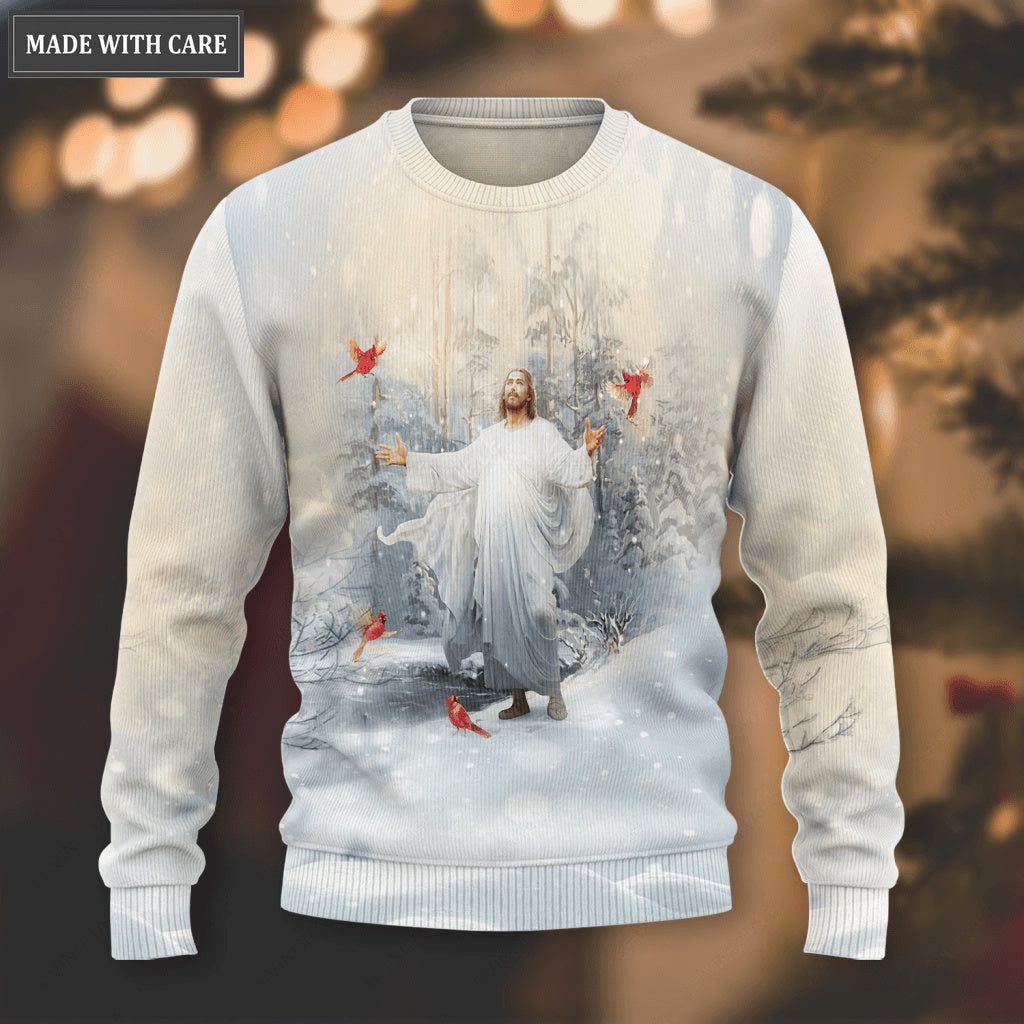 Cardinal Jesus Christ Be Still And Know That I Am God Wool Sweatshirt