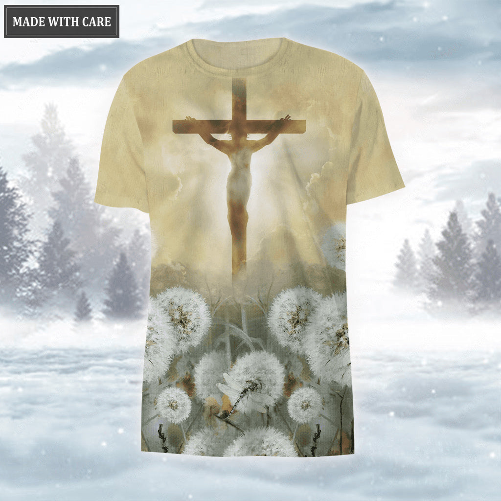 Dandelion Dragonfly Jesus Cross Let Your Faith Be Bigger Than Your Fear Hoodie