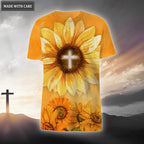 Sunflower Cross Christ Crown Of Thorns Way Maker Miracle Worker Hoodie