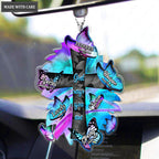 Holographic Cross And Butterflies God Says You Are Ornament