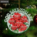 Christmas Poinsettia Floral God Says You Are Ornament