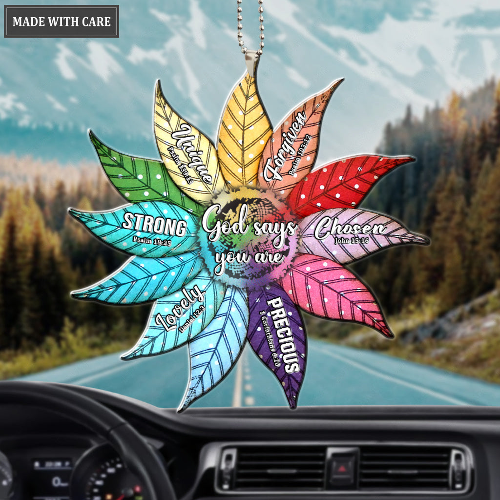 Colorful Flower Polka Dots God Says You Are Ornament