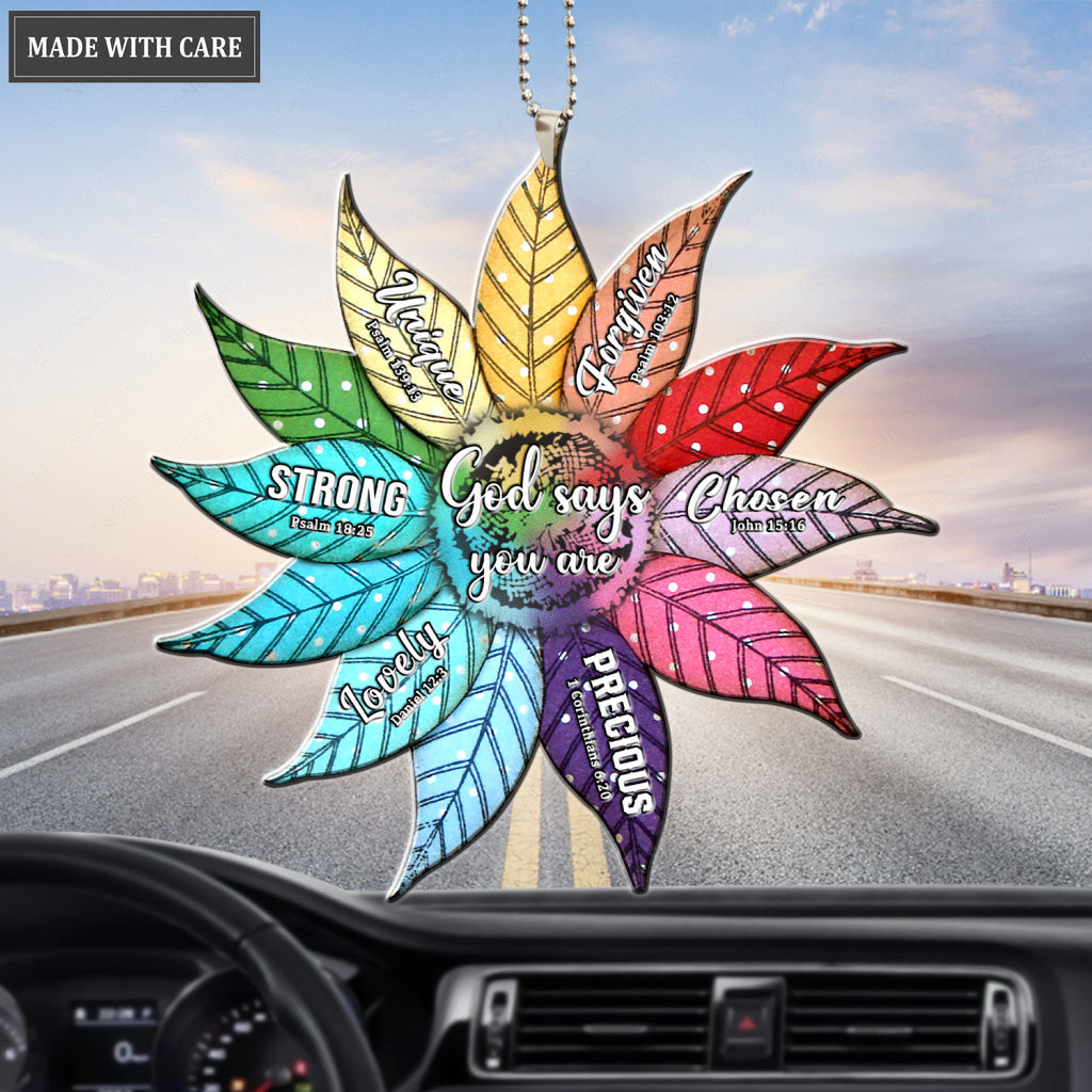Colorful Flower Polka Dots God Says You Are Ornament