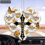 Daisy Heart With Cross God Says You Are Ornament