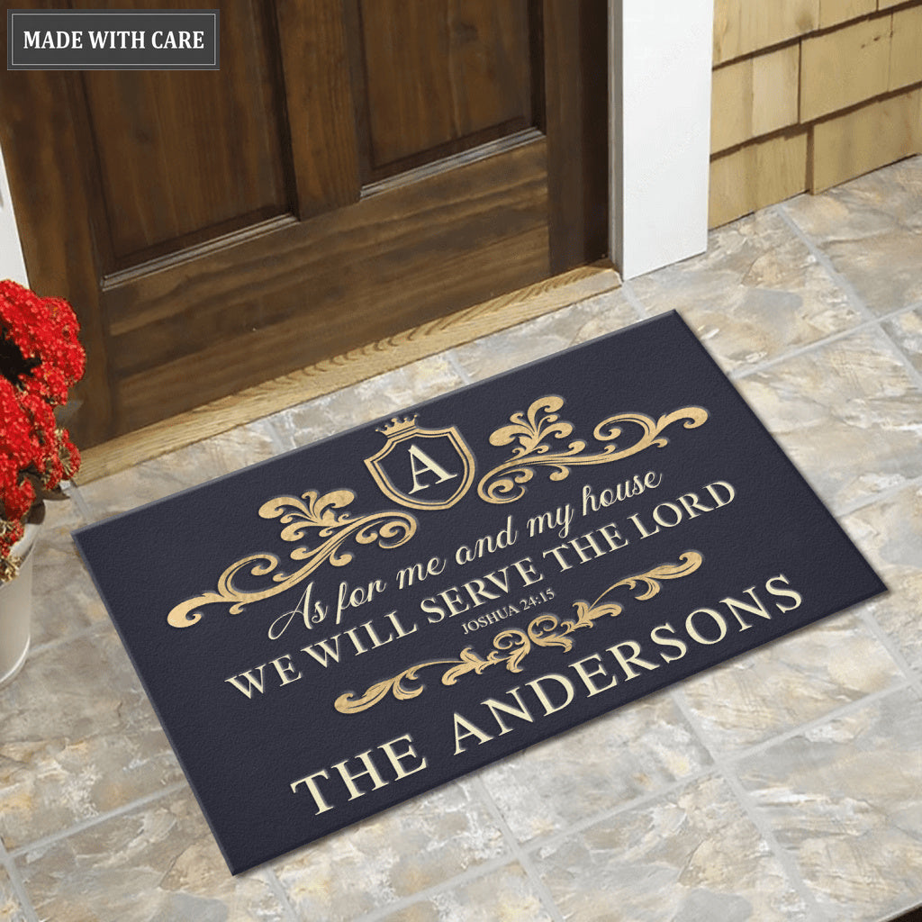 Personalized Vintage And Luxury Serve The Lord Doormat