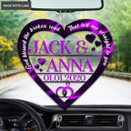 Purple Heart Love Rings God Blessed Personalized Ornament