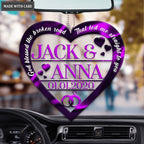 Purple Heart Love Rings God Blessed Personalized Ornament