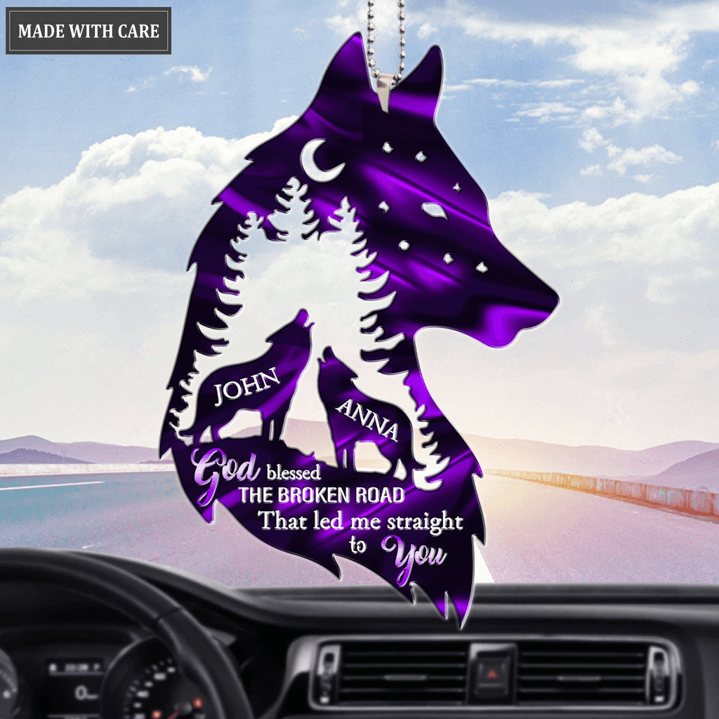 Wolf Couple In Forest God Blessed Personalized Ornament