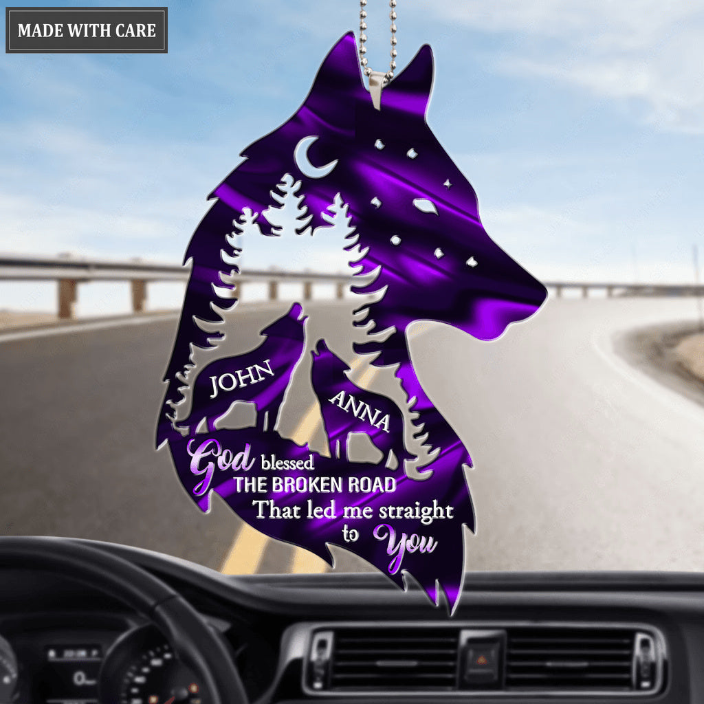Wolf Couple In Forest God Blessed Personalized Ornament
