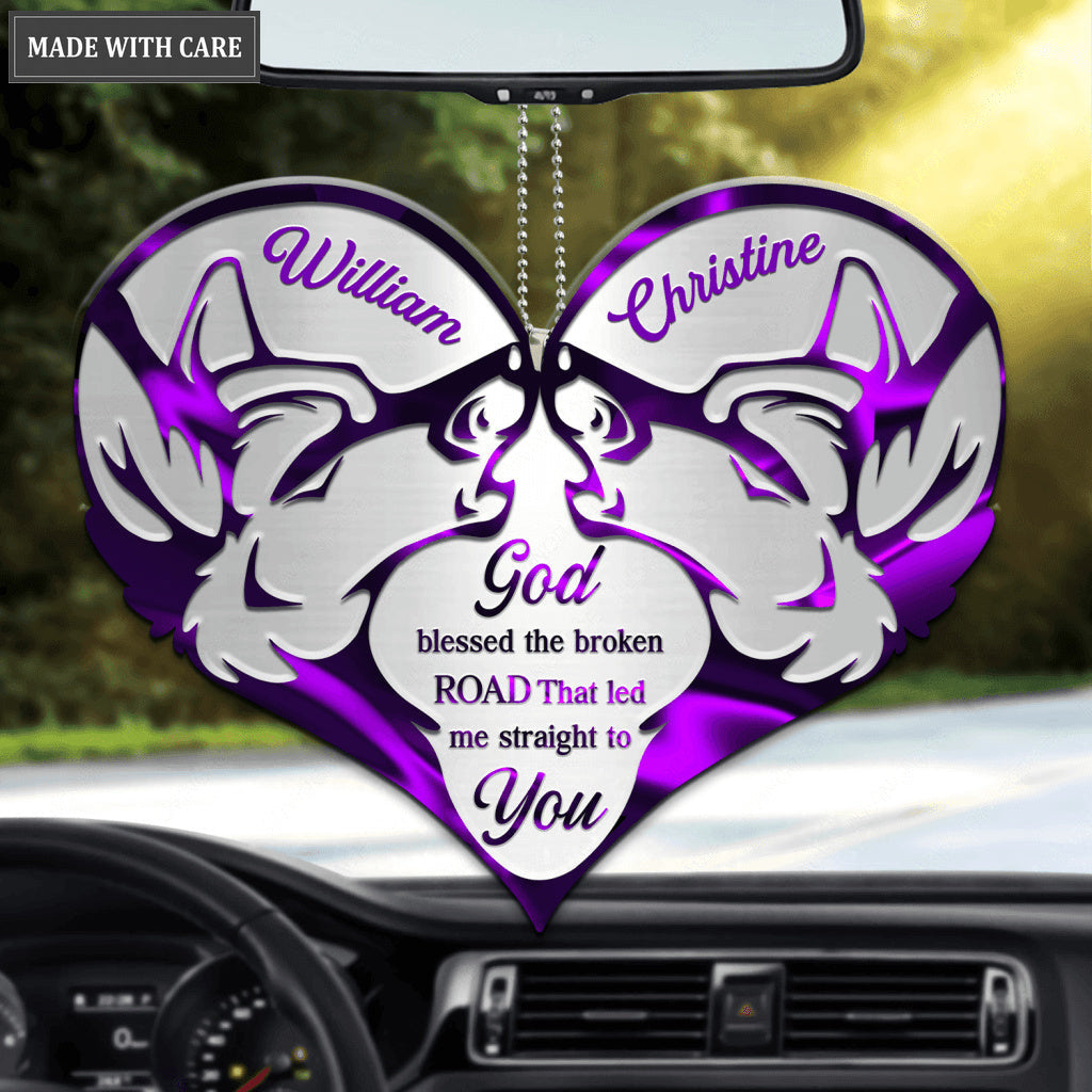 Wolves And Heart God Blessed Personalized Ornament