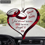 Heart Wedding Rings Couple God Blessed Personalized Ornament