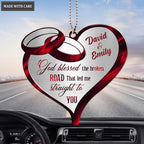 Heart Wedding Rings Couple God Blessed Personalized Ornament