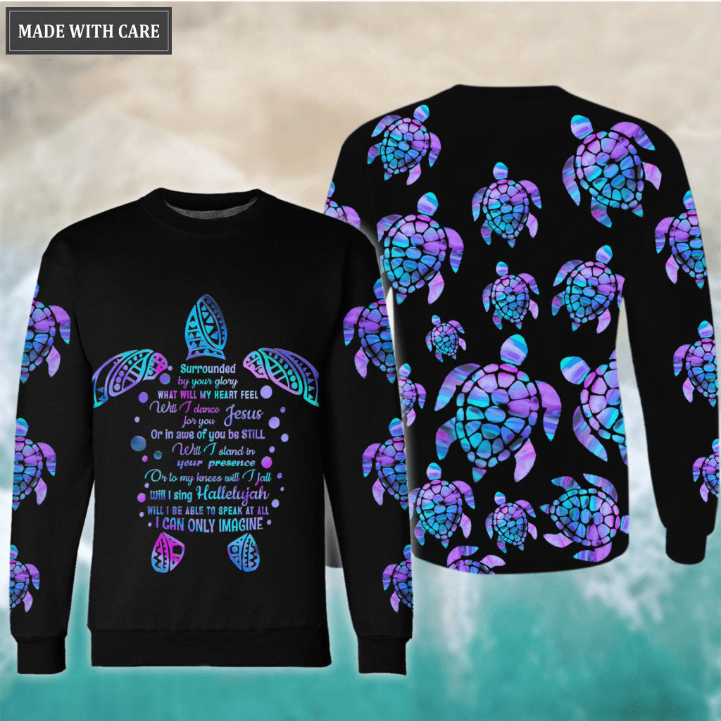 Hologram Turtle Surrounded By The Glory Hoodie