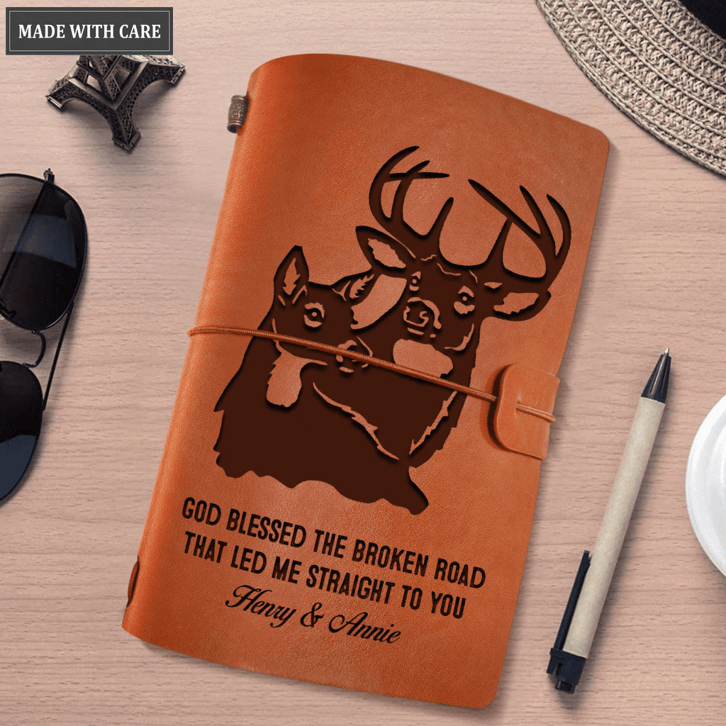 Personalized God Blessed Deer Couple Vintage Journal