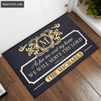 Monogram Initial As For Me And My House Personalized Doormat