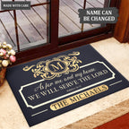 Monogram Initial As For Me And My House Personalized Doormat