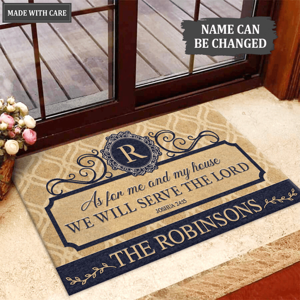 Personalized Welcome Standard Serve The Lord Doormat