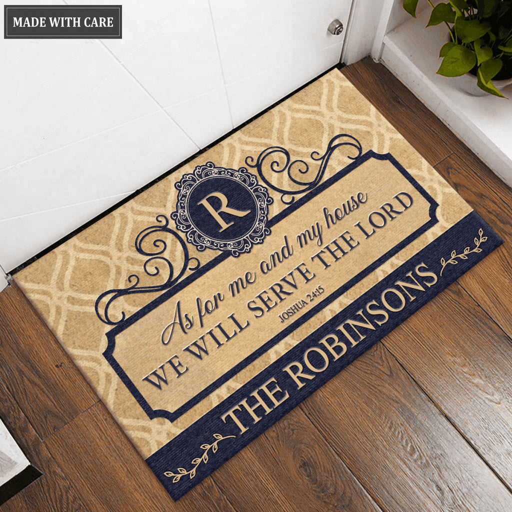 Personalized Welcome Standard Serve The Lord Doormat