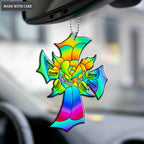 Rainbow Rose Cross God Says You Are Ornament