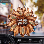 Sunflower Pattern God Says You Are Ornament