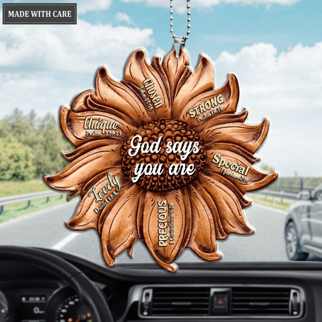Sunflower Pattern God Says You Are Ornament