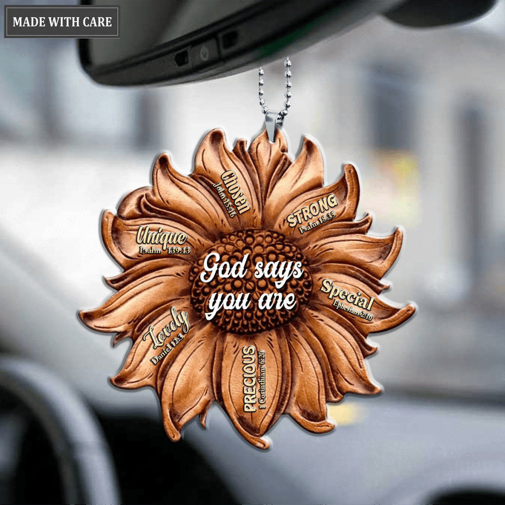 Sunflower Pattern God Says You Are Ornament