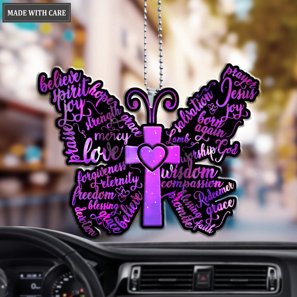 Christian Butterfly Words Ornament