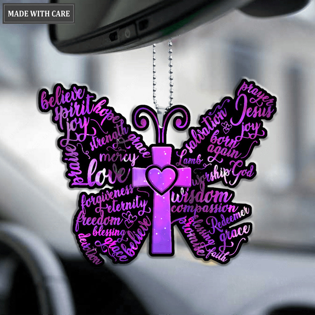 Christian Butterfly Words Ornament